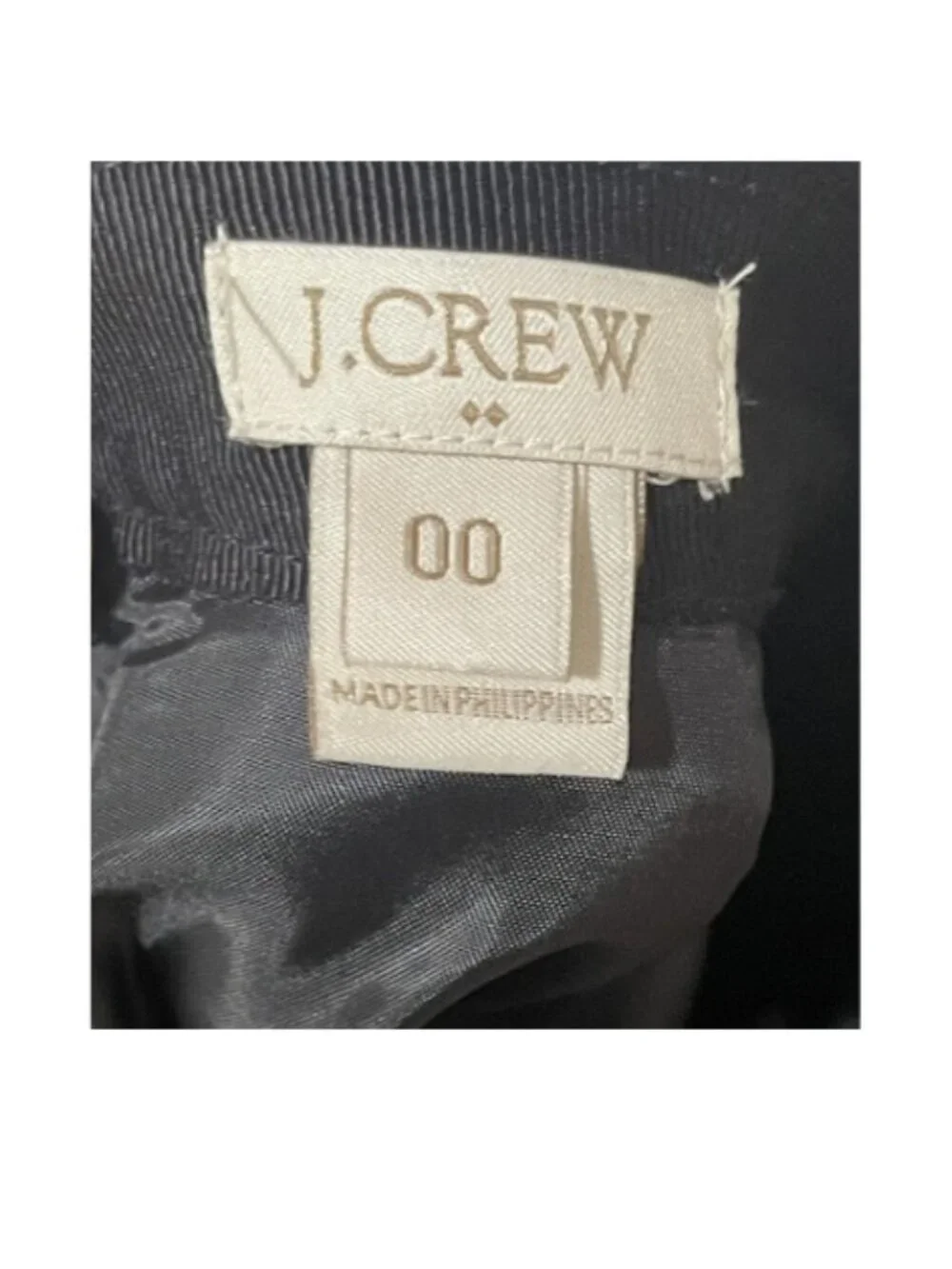 J.Crew mini skirt features central black and ivory herringbone wool panel sz 00